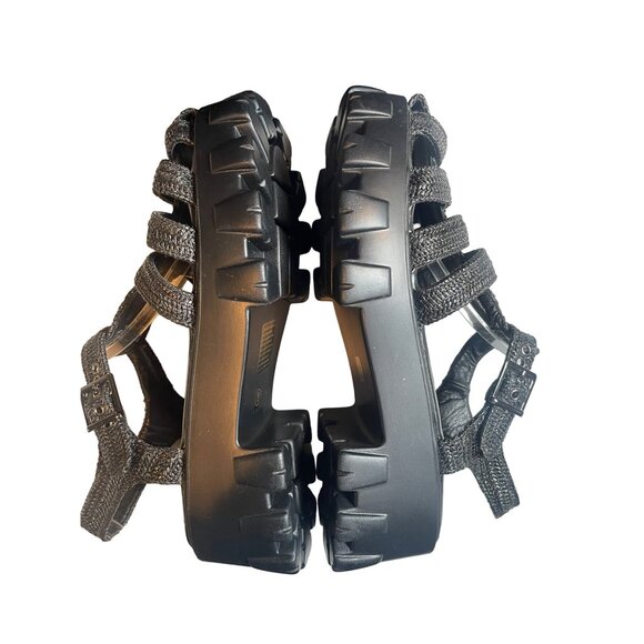 New Cape Robbin Modestia Chunky Black Woven Strap Sandals Women's Size 8 - Picture 5 of 9